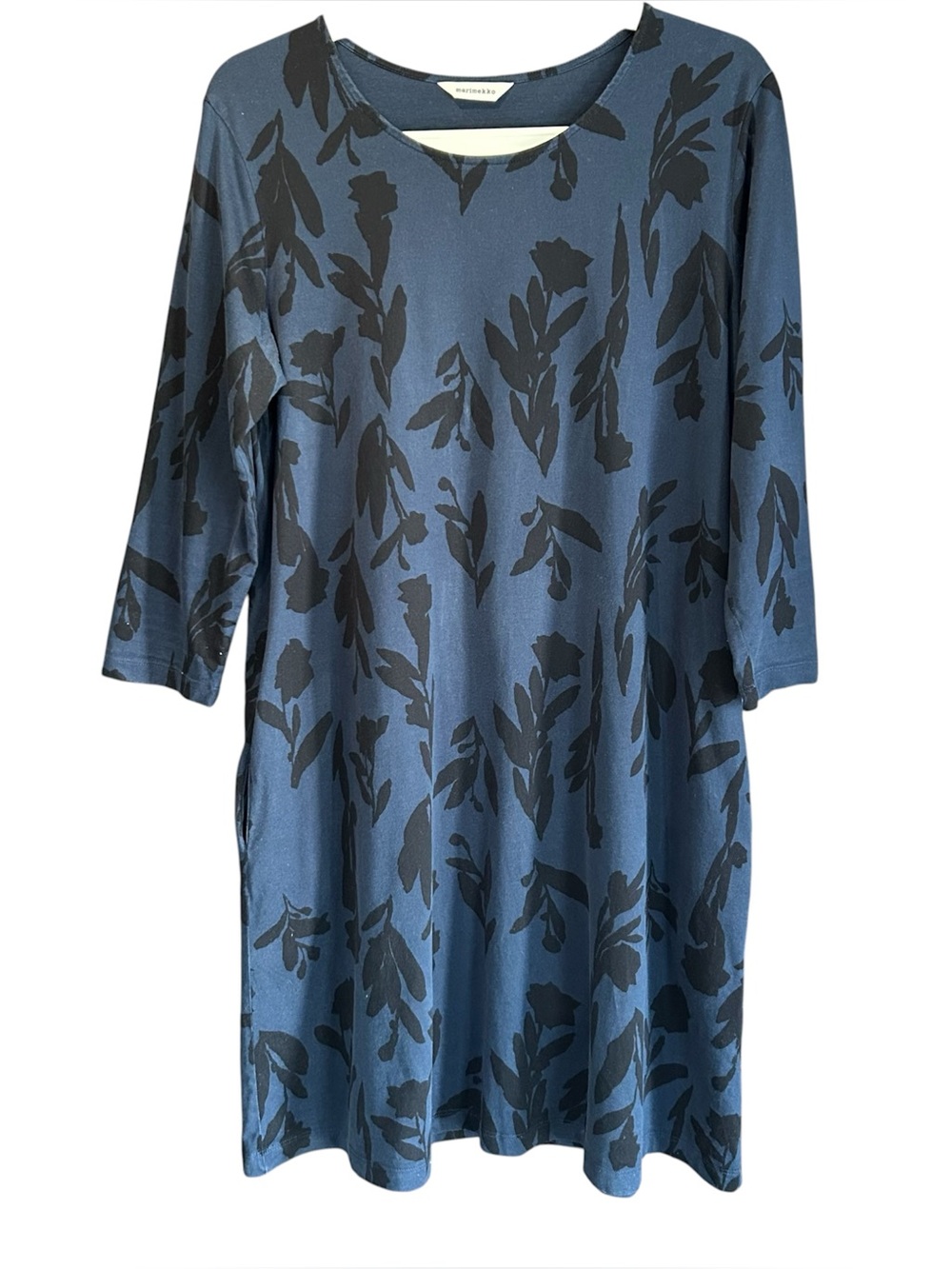 Marimekko Navy Blue Floral-Print Midi Dress